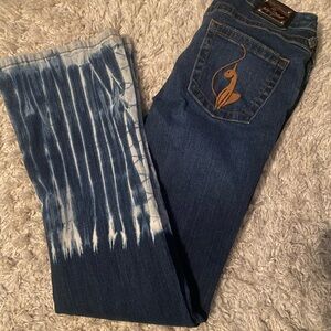 Baby Phat Blue and White Boot Cut Jeans